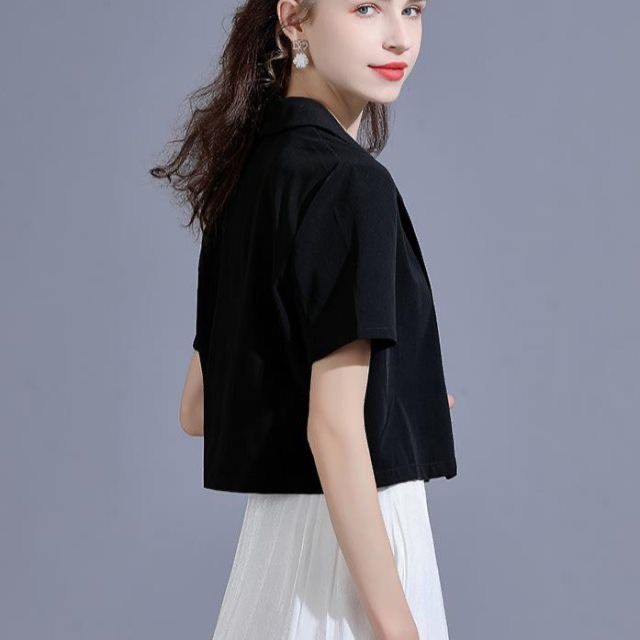 Áo Blazer Croptop Tay Ngắn Dáng Rộng | Smide Clothing