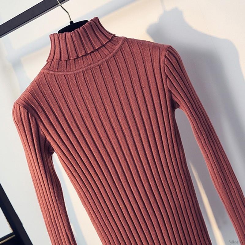 Áo Sweater Dệt Kim Cổ Lọ Thời Trang Giữ Ấm Cho Phái Nữ