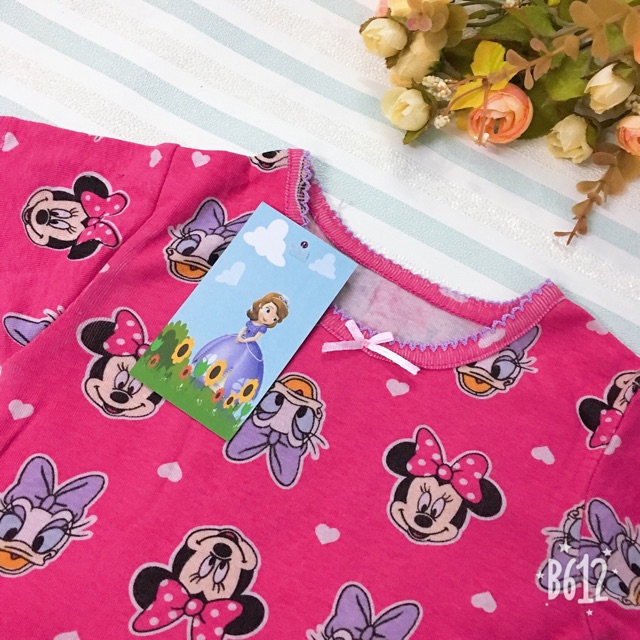 Bộ đồ bozip Bo050 bé gái Mickey Vịt Donal (kèm bảng size hình cuối)