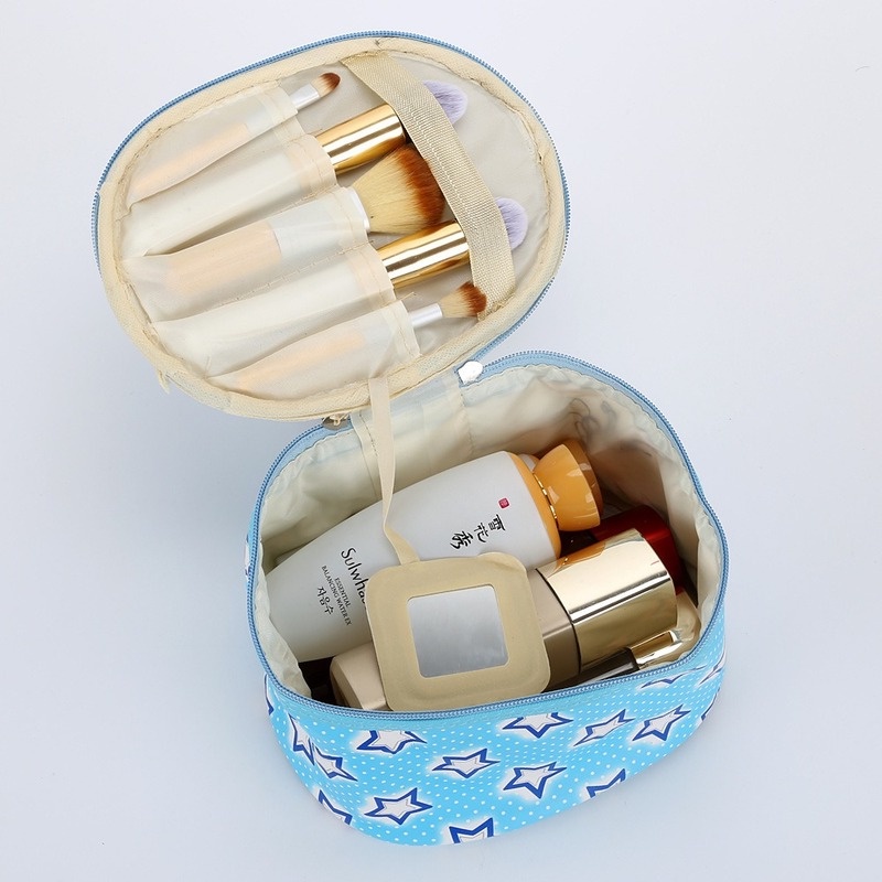 Túi Da PU Hình Trụ Đựng Mỹ Phẩm Tiện Dụng