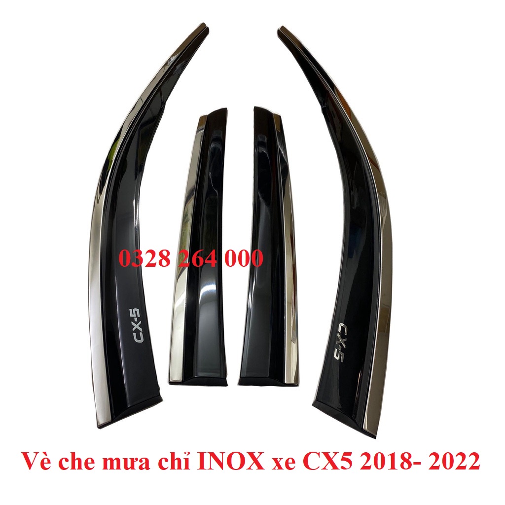 Vè che mưa xe Mazda CX5, CX-5 đời 2018- 2019 - 2020- 2021- 2022 chỉ Inox cao cấp nhất thị trường