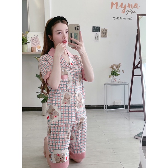 Bộ lụa ngố: Qa124 ( vui lòng ib gửi ảnh trước khi đặt )