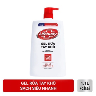 Gel rửa tay khô sạch siêu nhanh Lifebuoy bảo vệ vượt trội Chai vòi Lớn 1.1L