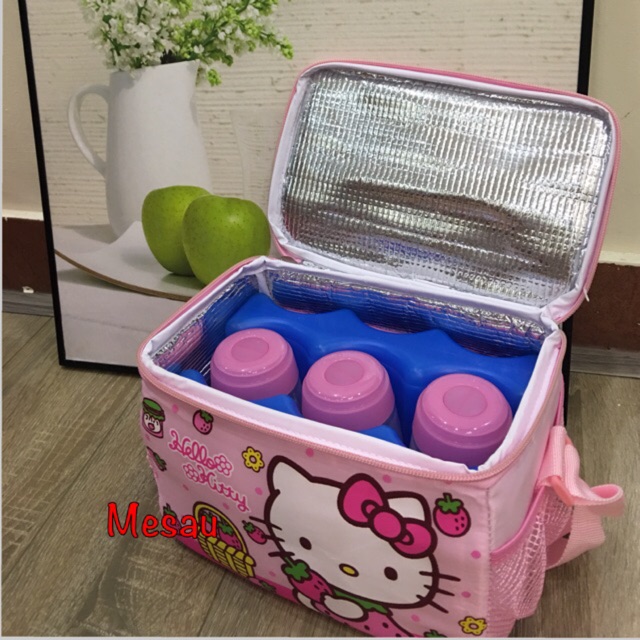 [Combo túi giữ nhiệt Hello Kitty, Elesa, doremon, sanena kèm 2 đá khô giữ lạnh]