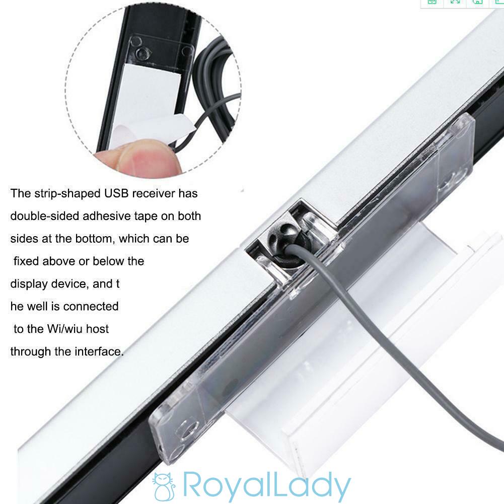 #ROYALLADY#USB Wired Infrared Ray IR Sensor Bar For N s Wii / Wii U / PC + Stand Plug and play