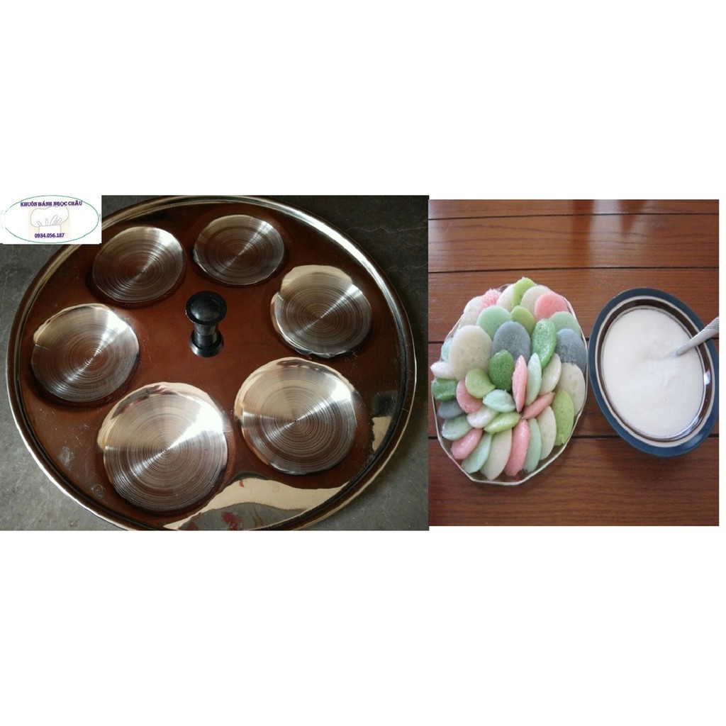 Khuôn bánh bò, bánh bèo 6 bánh, loại bánh lớn 7cm