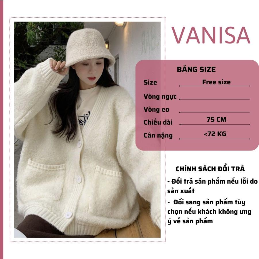 Áo khoác cardigan nữ len bigsize lông thỏ dày mịn form rộng VANISA AK018