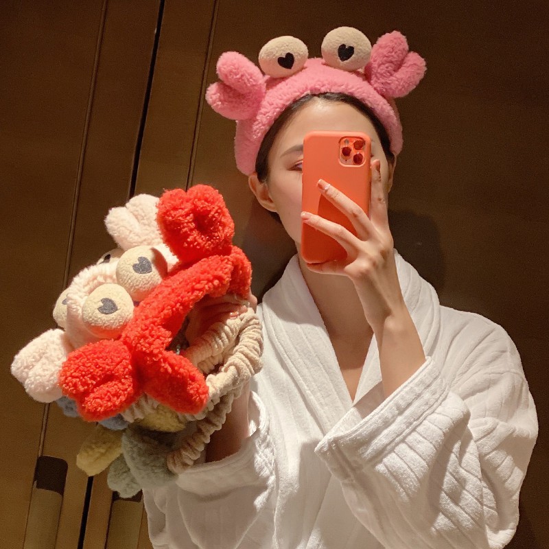 Băng đô cài tóc kiểu dáng cua nhồi bông dễ thương cho nữ