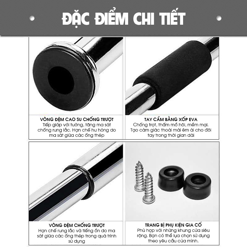 Xà Đơn Treo Tường - Chất liệu Inox - Bách hóa Nguyễn Văn Cừ - Tùy chỉnh kích thước