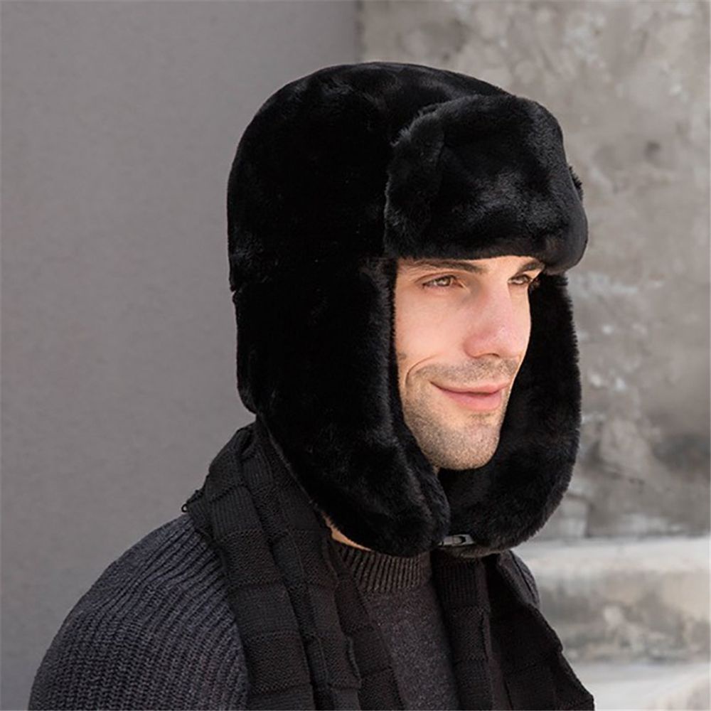 Mũ trùm Ushanka Nga có vạt che tai vải lông dày chống gió giữ ấm trong mùa đông cho nam và nữ màu sắc tùy chọn