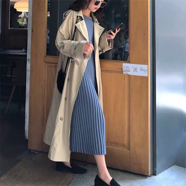 Váy len xếp ly dáng dài— Mã 012