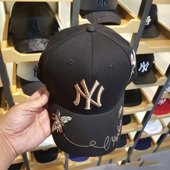 Mũ lưỡi trai in chữ No Need To Waiting MLB NY thời trang xuân hè dành cho cặp đôi