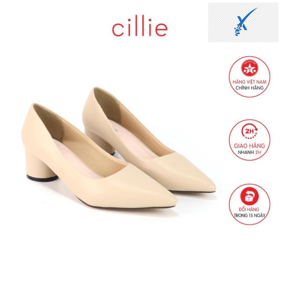 👗 Giày cao gót công sở mũi nhọn basic đế trụ tròn độc đáo mới lạ đi làm dạo phố Cillie 1037 ️🛒 👗