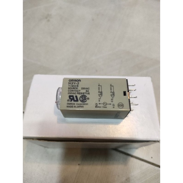 Timer Ralay thời gian công tắc đồng hồ Omron H3Y-2 8P 10S 60S 220V 5A