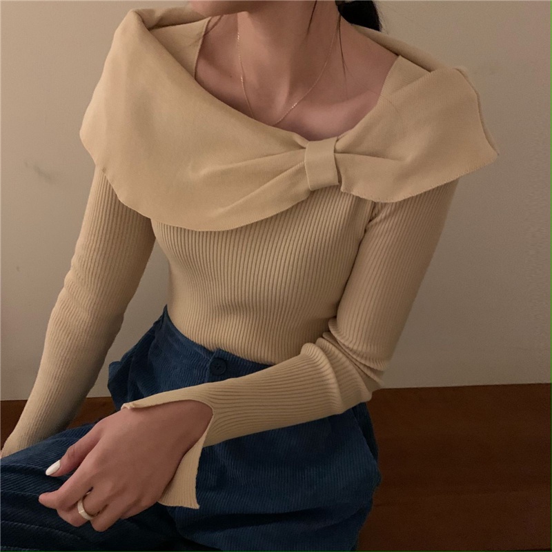 Áo sơ mi dệt kim mỏng vừa vặn phong cách Hàn Quốc Áo sơ mi nữ dài tay