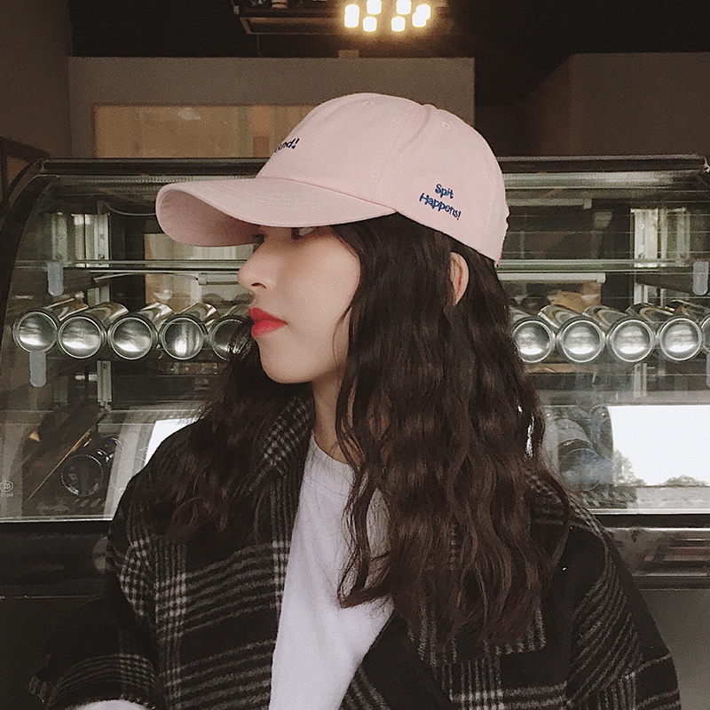 Mũ Lưỡi Trai Vành Cong Mềm Chống Nắng Màu Hồng Phong Cách Hàn Quốc Thời Trang Xuân Hè Cho Nữ