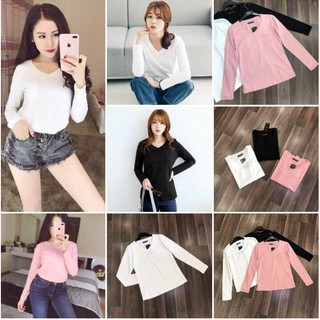 Áo Thun Nữ Tay Dài Cổ Tim bigsize