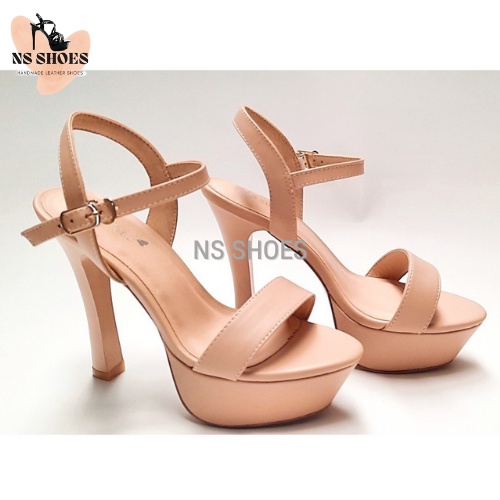 Giày cao gót đế đúp quai ngang da mềm cá tinh 13cm - NS2101