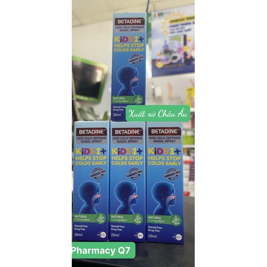 BETADINE KIDS Cold Nasal Spray Dung dịch xịt mũi ngừa cảm cúm cho trẻ từ 1 tuổi (betadin)