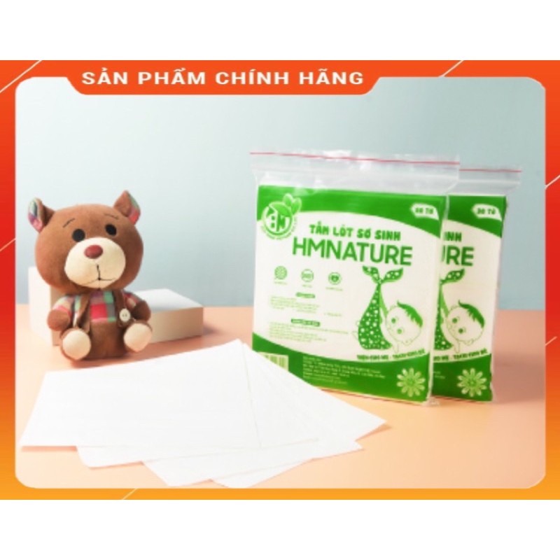 Miếng Lót Sơ Sinh Tấm Lót Phân Xu Cho Bé Thoáng Mềm Thấm Hút Dùng Một Lần Vệ Sinh Thân Thiện Làn Da HMNATURE-Túi 30 tờ