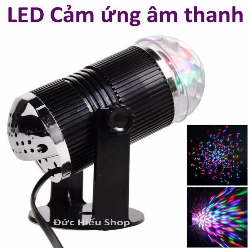 [GIÁ HỦY DIỆT]Đèn Led Cầu Xoay Pha Lê 7 Màu Cảm Ứng Âm Thanh