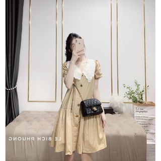 Váy Babydoll đũi cổ sen