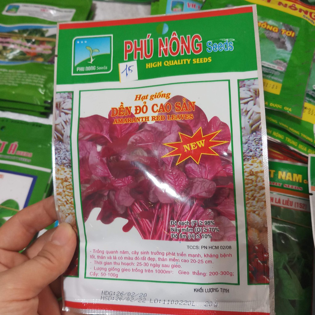 hạt Giống rau rền đỏ Phú Nông, dễ trồng ngay cả hộp xốp, tỉ lệ nảy mầm cao