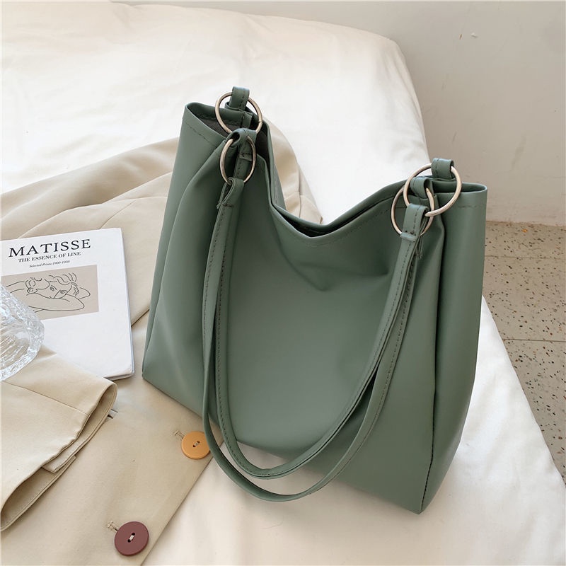 Túi tote IELGY màu trơn sức chứa lớn phong cách Hàn Quốc hợp thời trang