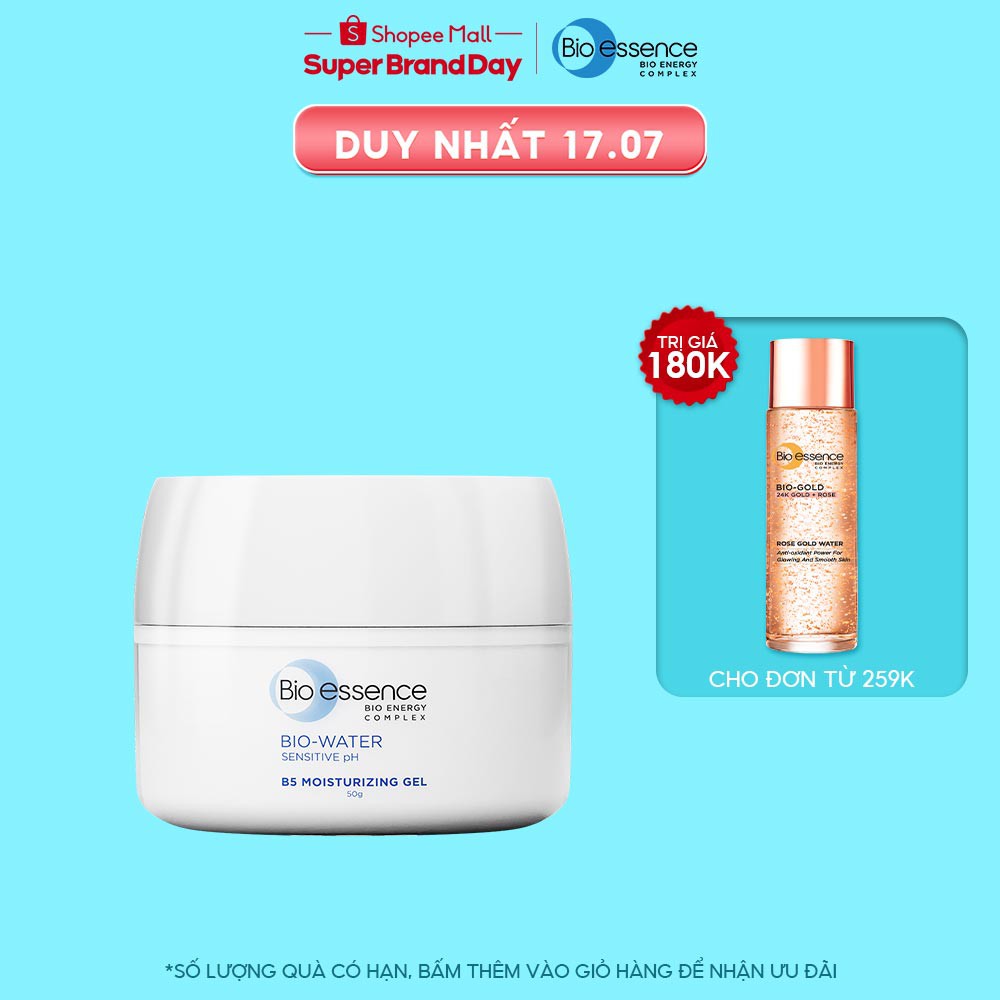 [Mã FMCGMALL -8% đơn 250K] Kem dưỡng ẩm Bio-Essence Bio-Water B5 Moisturizing gel 50gr