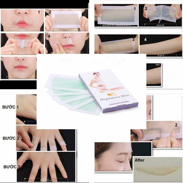 Hộp 10 miếng WAX lông lạnh Depilatory Run Caili