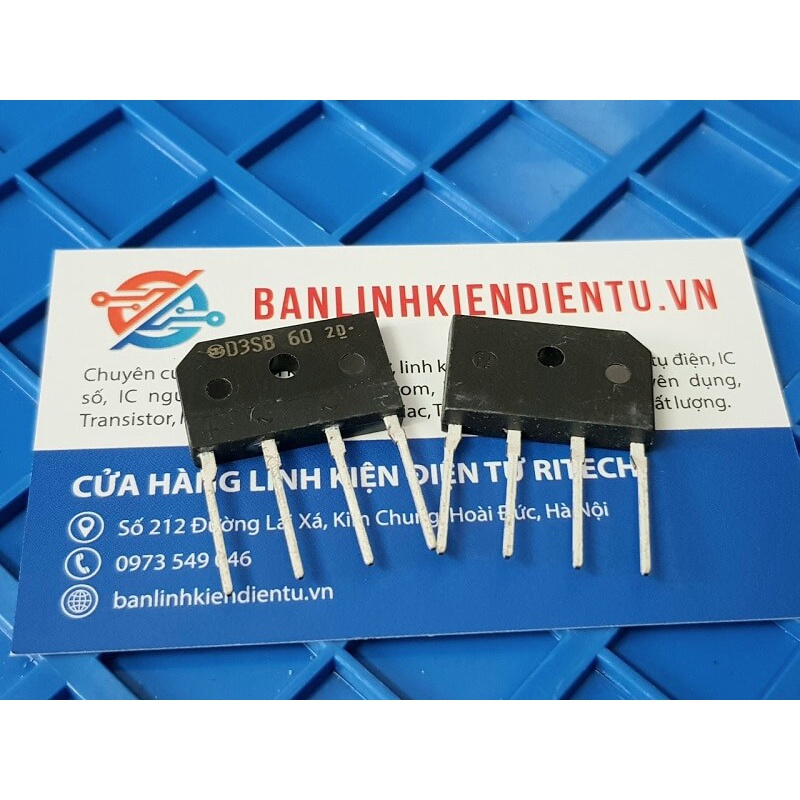 [Combo 5 chiếc] D3SB60 Diode Cầu 4A 600V