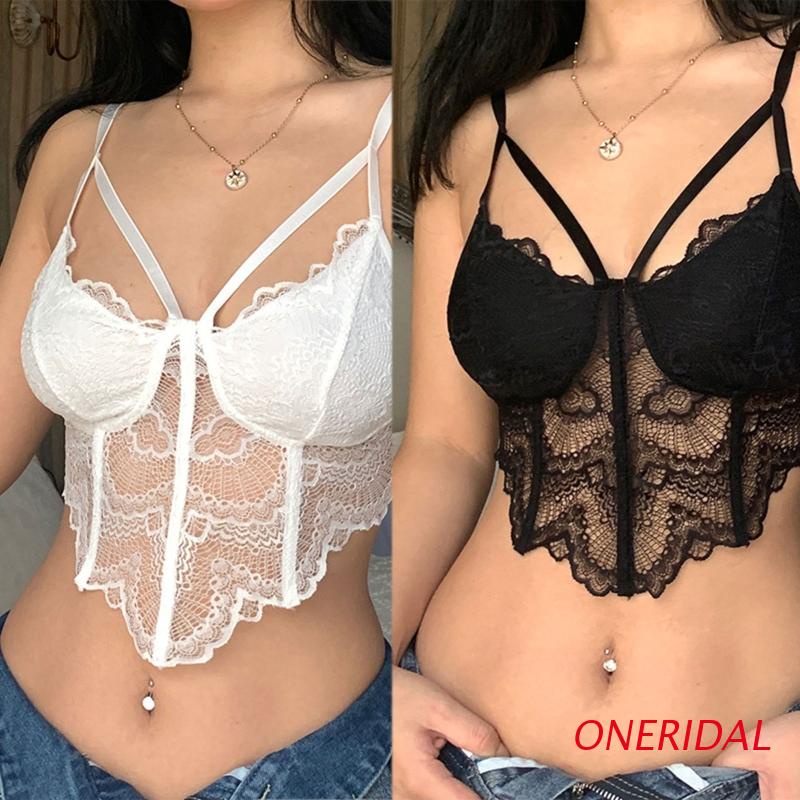 Áo croptop hai dây phối ren gợi cảm cho nữ