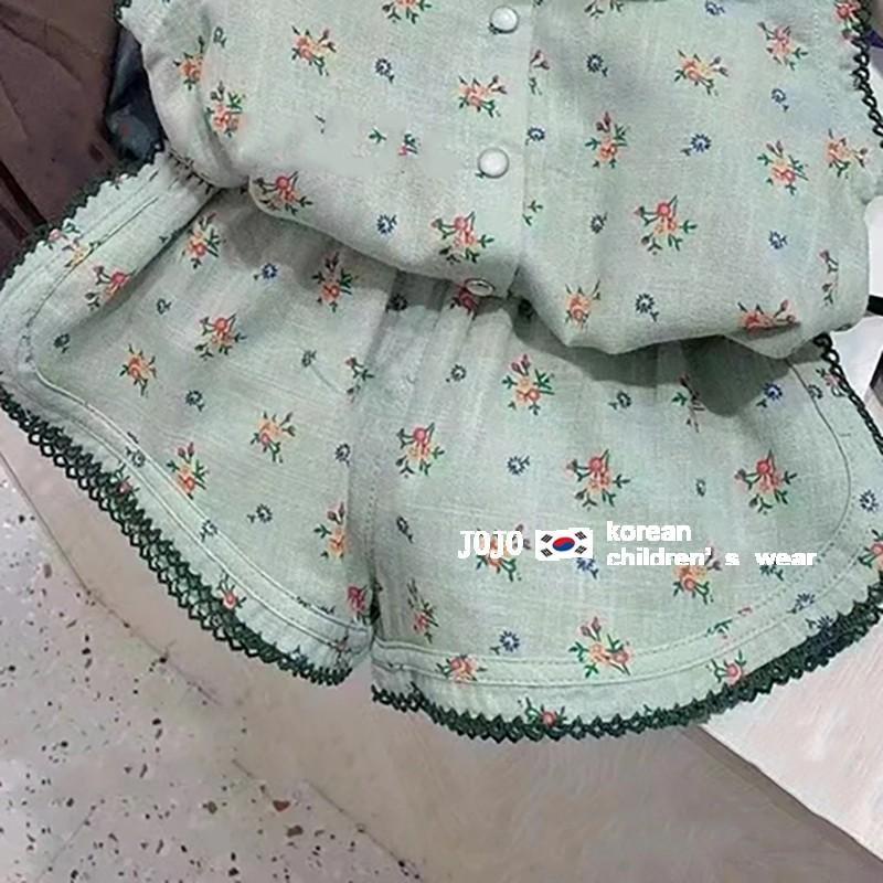 Set Đồ Mùa Hè 5 Món Gồm Áo Hai Dây In Họa Tiết Hoa + Quần Ngắn Phong Cách Hàn Quốc Cho Bé Gái