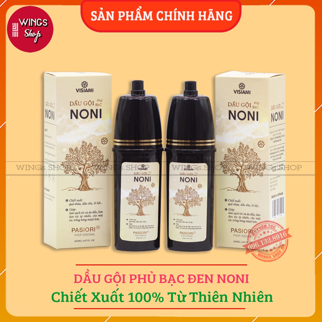 Dầu gội phủ bạc Noni Biotin Collagen 200ml  | Dầu gội nhuộm đen tóc tinh chất thảo dược - Wings Shop