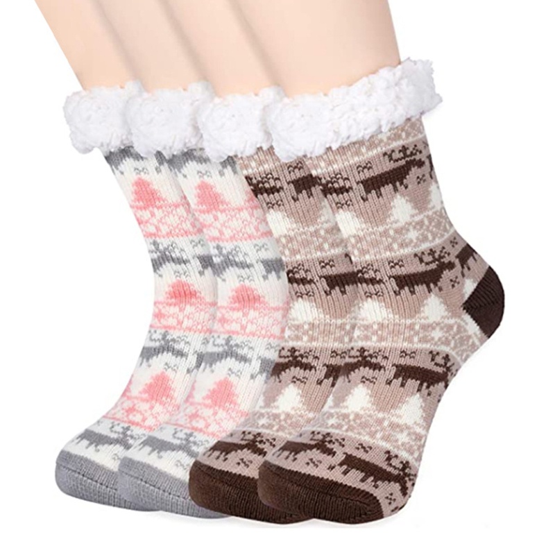 Xiangbao Vớ Dệt Kim Giữ Ấm Chống Trượt Hình Tuần Lộc Giáng Sinh Cho Nữ