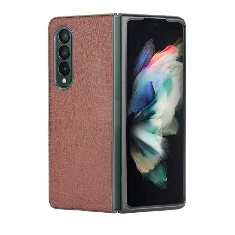 Ốp điện thoại da cá sấu từ da PU dành cho Samsung Galaxy Z Fold 3 Z Fold