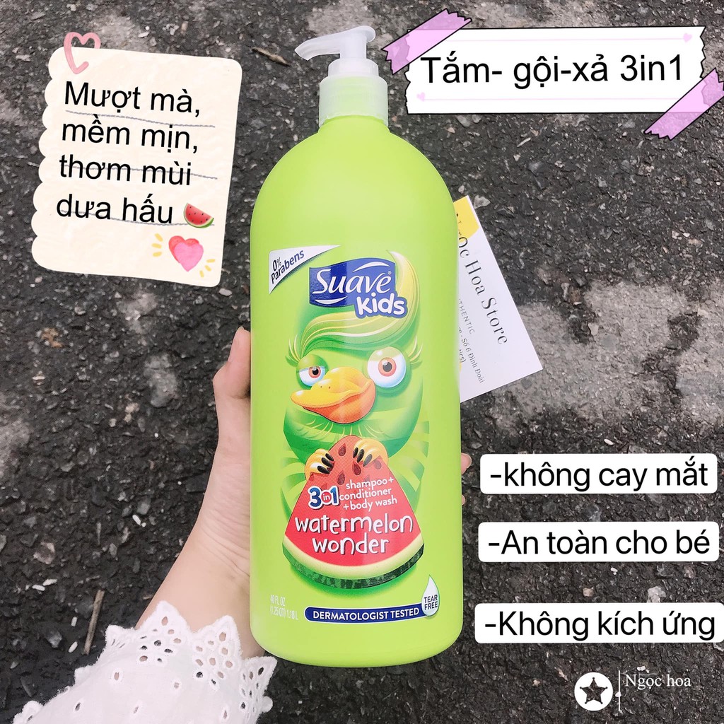 SỮA TẮM GỘI XẢ 3 IN 1 SUAVE KID mẫu mới