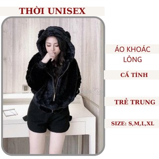 [ảnh thật] Áo lông nữ🍓🍓  áo khoác lông cừu tai gấu ,chất lông mượt mà về đủ màu, stye ulzzang, giá rẻ, KPI