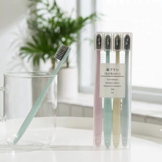 Hộp 4 bàn chải đánh răng lúa mạch Muji