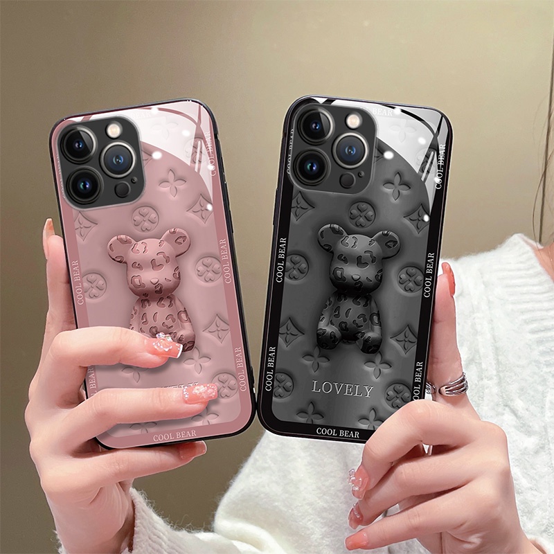 Ốp Điện Thoại In Hình Hoa / Gấu / Báo Thời Trang Cho iPhone 14 13 12 11 Pro Max X XS XR 8 7 6 Plus