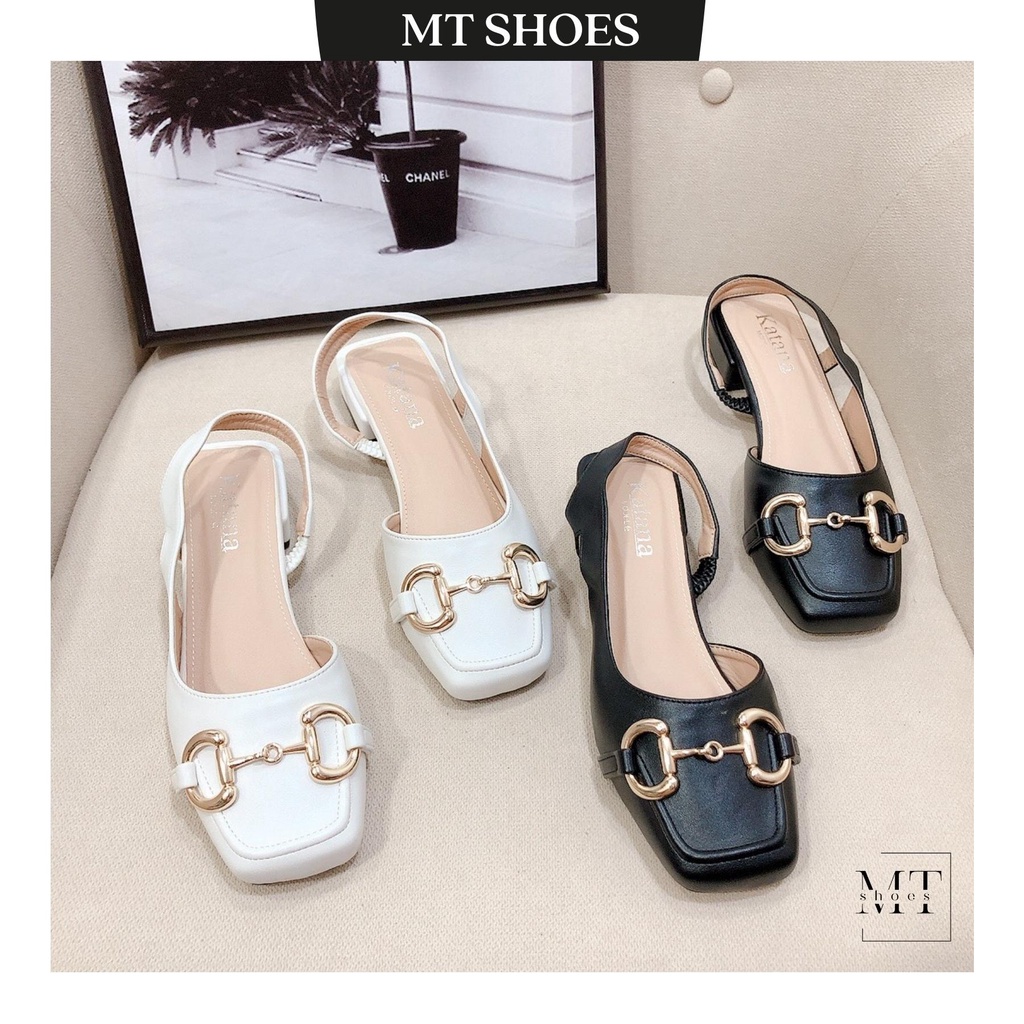Giày Sandal quai hậu bít mũi khóa kim loại cao 2f nhiều màu Hot chất da mềm đẹp cực dễ mang