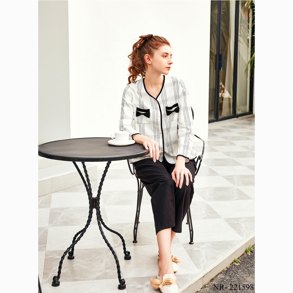 [CHÍNH HÃNG] Đồ bộ pijama mặc nhà nữ dài tay NARYLEE chất liệu cotton kháng khuẩn chống tia UV mã NR1598