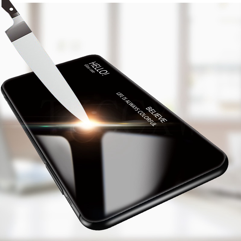 Ốp điện thoại mặt kính cường lực cho For iPhone X XS MAX XR 8 7 6 6S Plus 5 5S SE