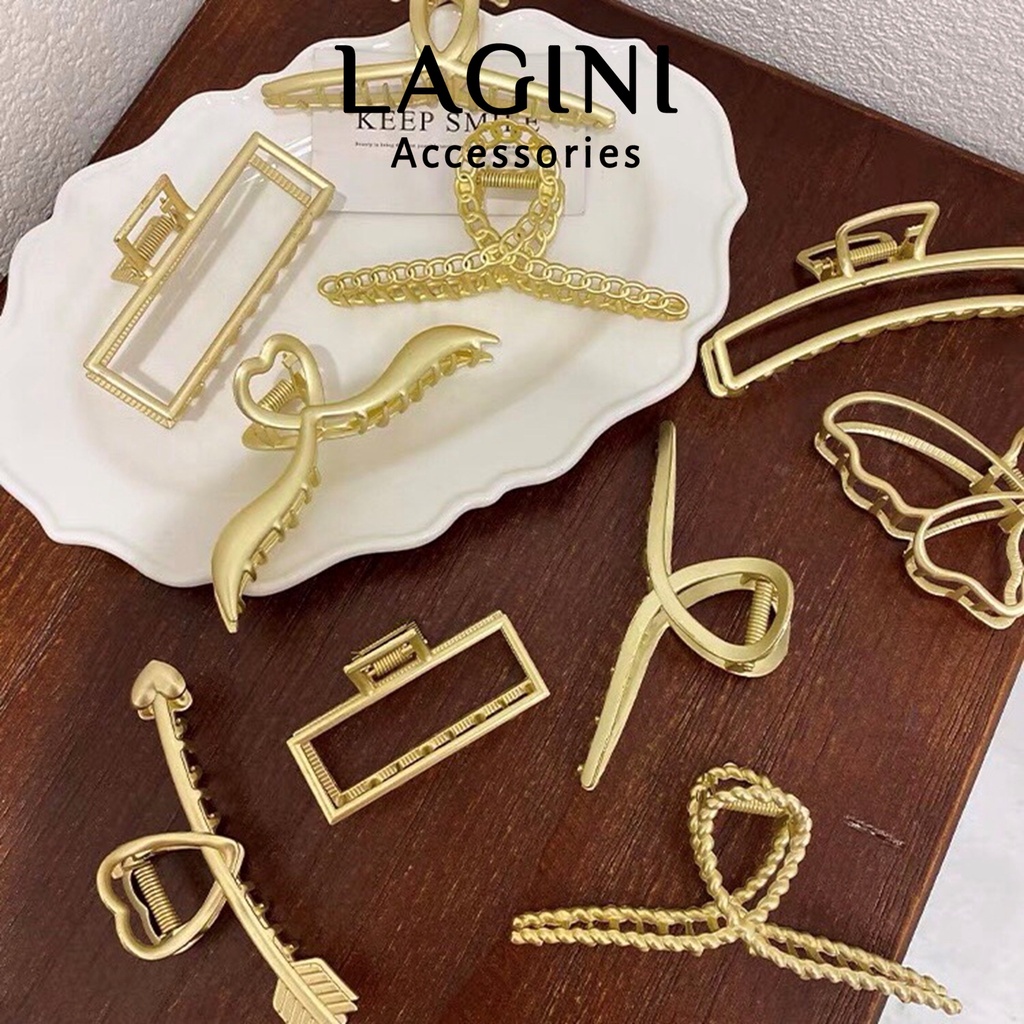 Kẹp tóc kim loại càng cua Hàn Quốc kích thước lớn Lagini đơn giản