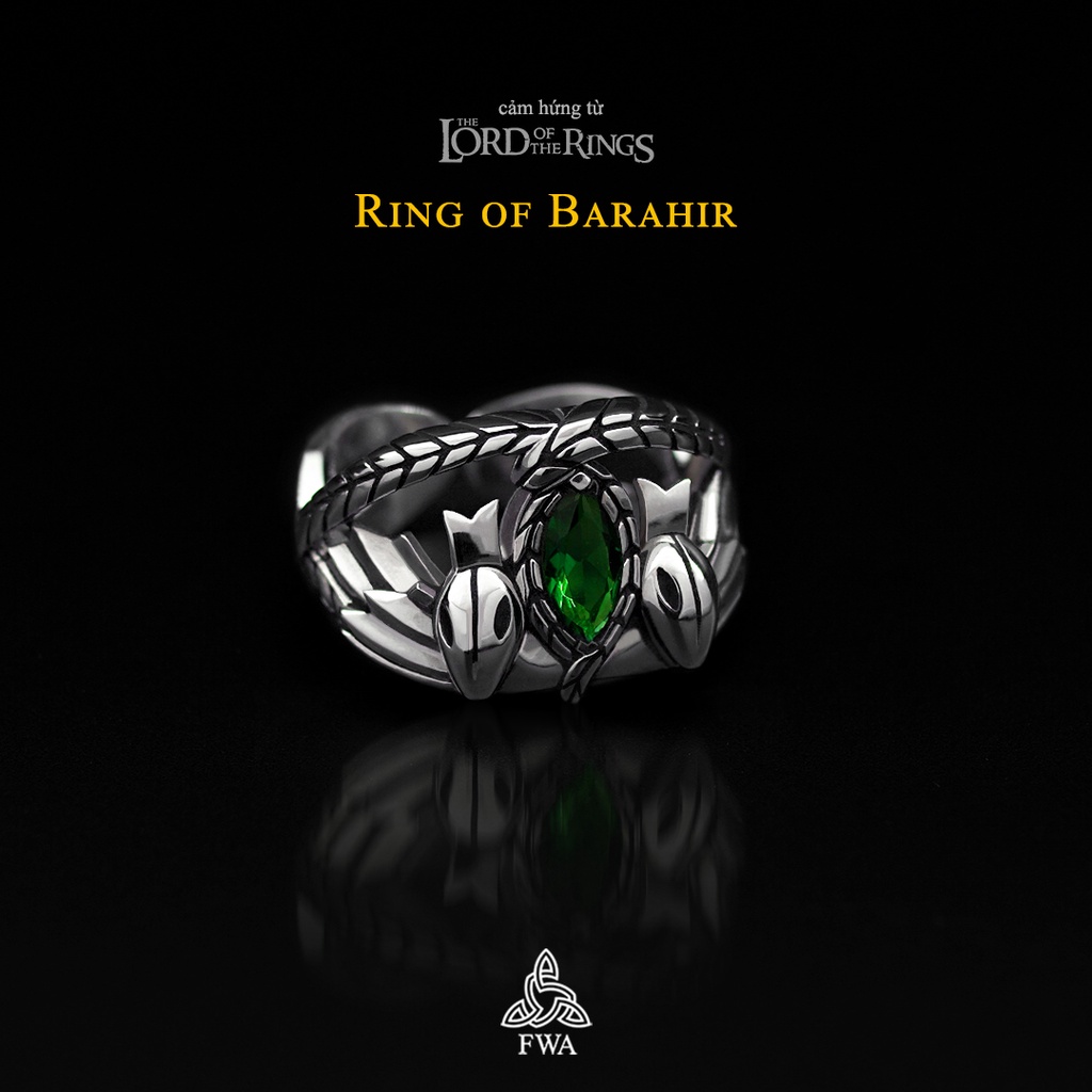 Nhẫn bạc nam FWA Ring of Barahir - Chúa tể chiếc Nhẫn