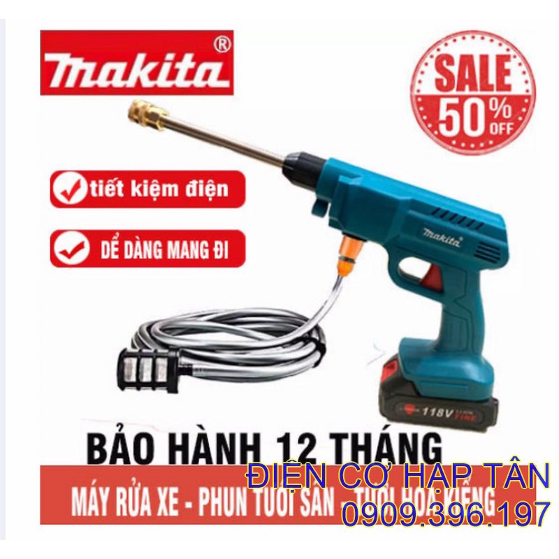 MÁY RỬA XE PIN MAKITA 118V - MÁY RỬA XE GIA ĐÌNH - MÁY XỊT TƯỚI HOA