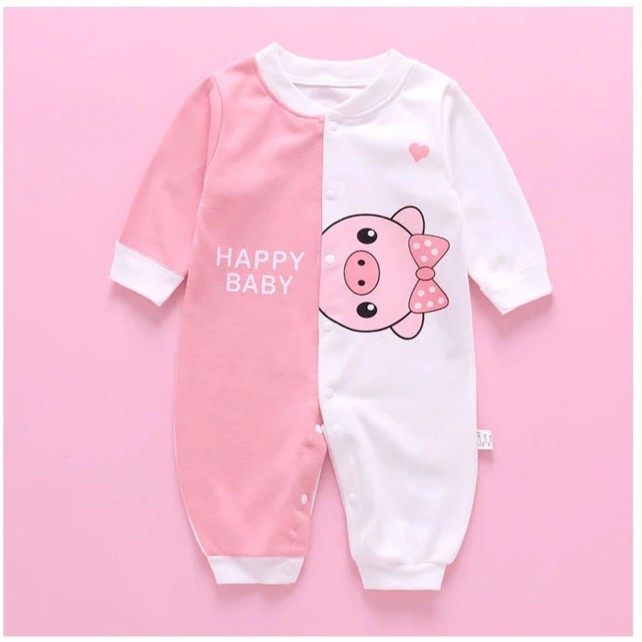 Body liền thân dài tay cotton cho bé sơ sinh từ 3-14kg, hàng đẹp xuất Hàn - BD26