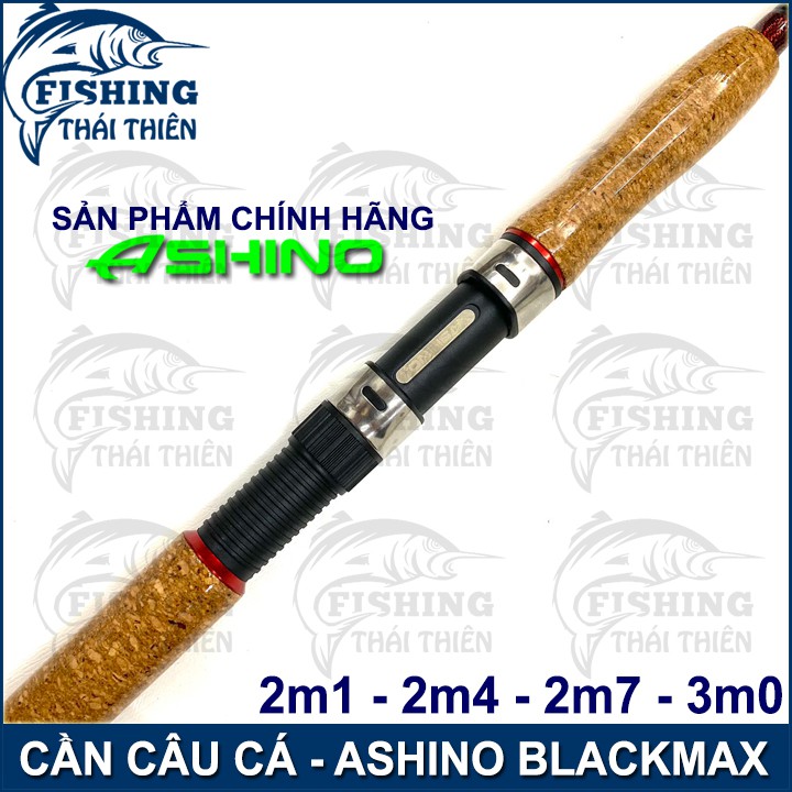 Cần câu cá Ashino BlackMax Cần 2 khúc máy đứng cán gỗ cần rỗng 2m1, 2m4, 2m7, 3m0