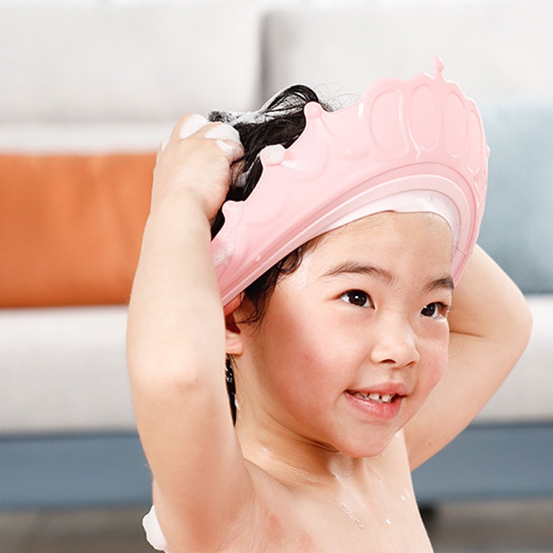Mũ Chắn Nước Gội Đầu Bảo Vệ Tai Hình Vương Miện Tùy Chỉnh An Toàn Cho Bé