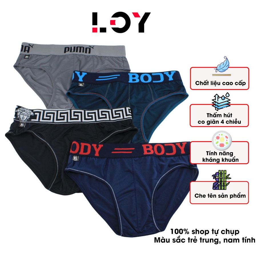 Quần Lót Nam Tam Giác Thun Lạnh cao cấp ,Set 5 Quần Sịp Chéo Bản Lưng To